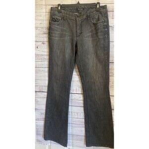 White House Black Market Jeans Blanc Boot Leg Denim Sz 8R Dark Gray/black